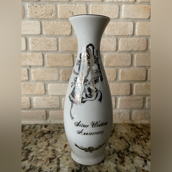 Vintage Lefton China 25th Anniversary Vase - Picture 1 of 7